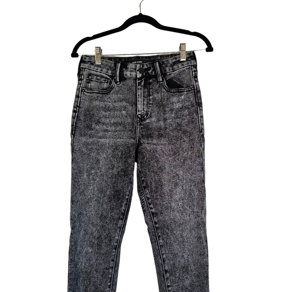 DEAR JOHN SUPER HIGH RISE OLIVIA RAW HEM BLACK ACID WASH SKINNY JEAN•Size 27•NWT - Picture 7 of 12